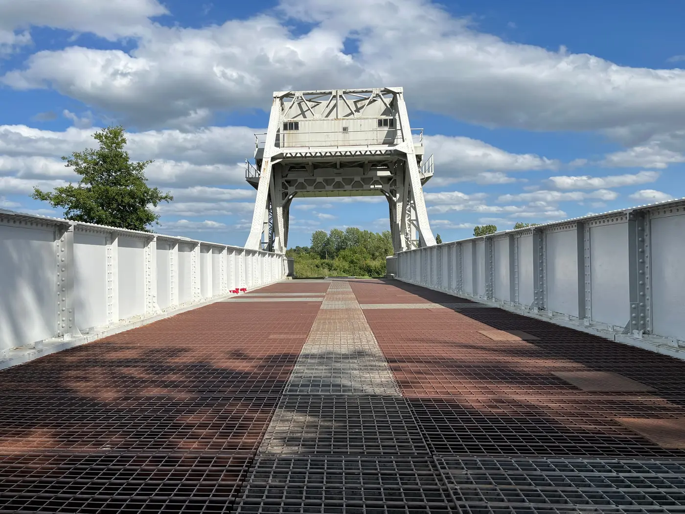 The original Pegasus Bridge steel span, preserved in the grounds of the memorial museum.